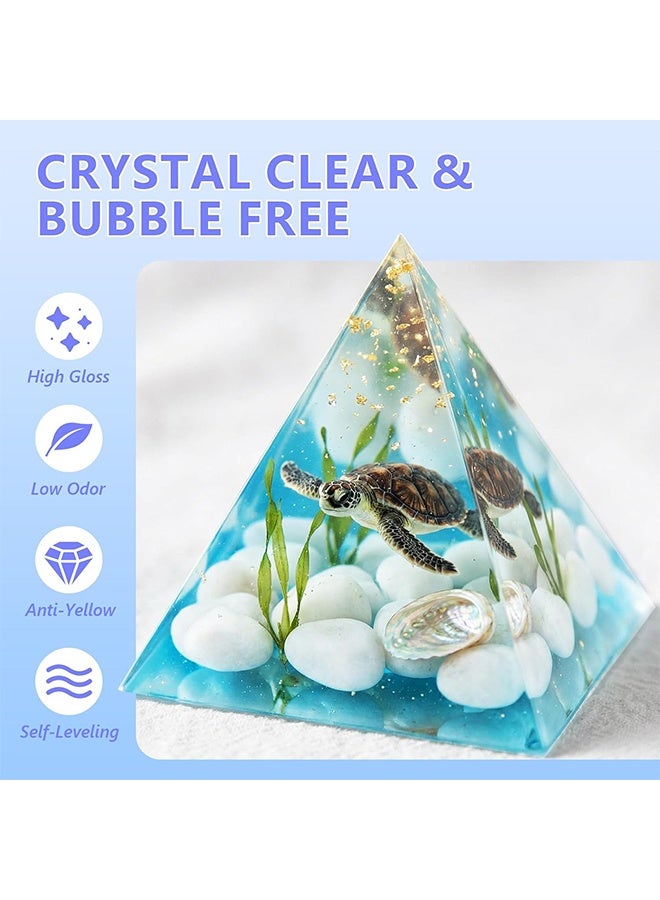 Dowmoo DIY Epoxy Resin Kit, Epoxy Resin Kit For Beginners, Crystal Clear Epoxy Craft Set, Bubble-Free, Anti-Yellowing, Self Leveling Resina Epoxica, Resin Epoxy For Tumbler Crafts, Coaster, Painting, Jewelry, DIY Gifts, 1:1 Ratio - Image 4