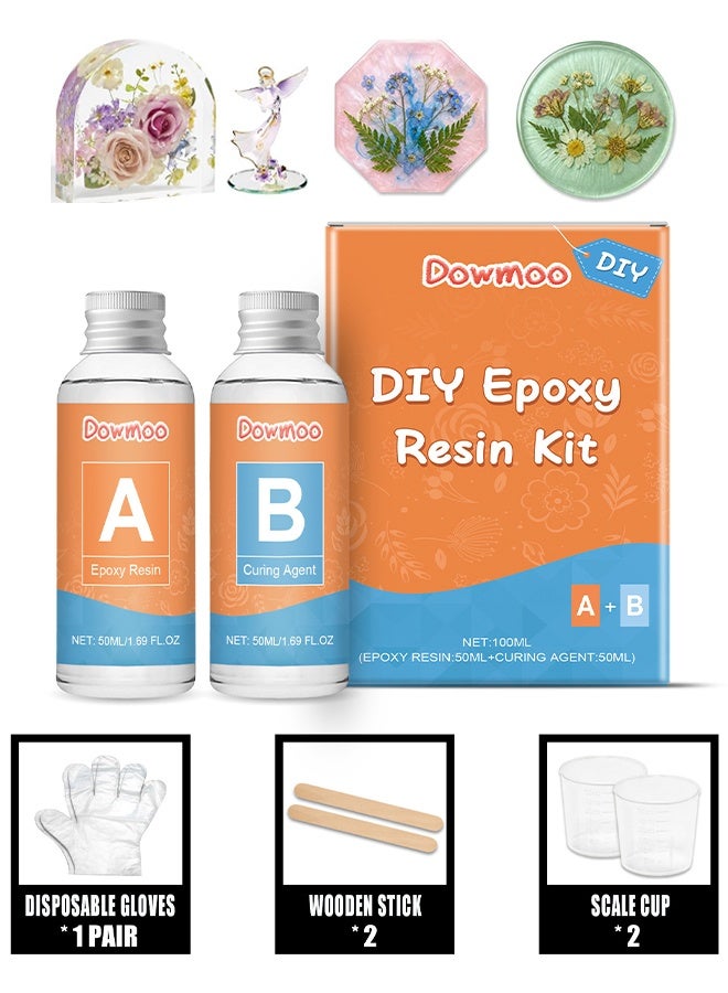 Dowmoo DIY Epoxy Resin Kit, Epoxy Resin Kit For Beginners, Crystal Clear Epoxy Craft Set, Bubble-Free, Anti-Yellowing, Self Leveling Resina Epoxica, Resin Epoxy For Tumbler Crafts, Coaster, Painting, Jewelry, DIY Gifts, 1:1 Ratio - Image 1