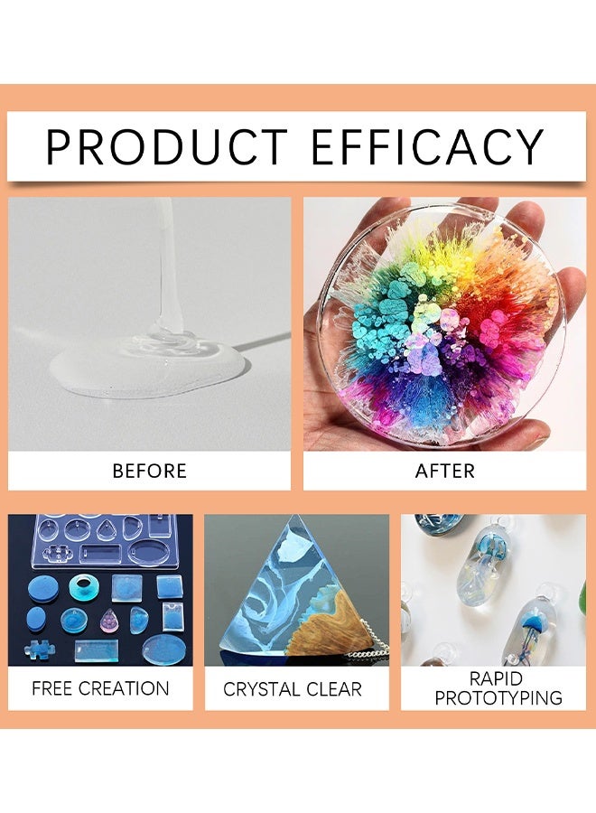 Dowmoo DIY Epoxy Resin Kit, Epoxy Resin Kit For Beginners, Crystal Clear Epoxy Craft Set, Bubble-Free, Anti-Yellowing, Self Leveling Resina Epoxica, Resin Epoxy For Tumbler Crafts, Coaster, Painting, Jewelry, DIY Gifts, 1:1 Ratio - Image 3