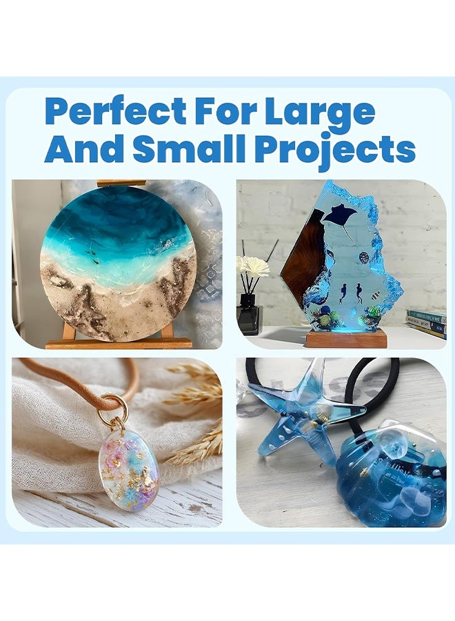Dowmoo DIY Epoxy Resin Kit, Epoxy Resin Kit For Beginners, Crystal Clear Epoxy Craft Set, Bubble-Free, Anti-Yellowing, Self Leveling Resina Epoxica, Resin Epoxy For Tumbler Crafts, Coaster, Painting, Jewelry, DIY Gifts, 1:1 Ratio - Image 2