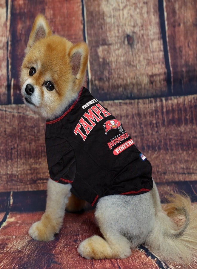 Pets First NFL Tampa Bay Buccaneers Dog T-shirt Medium. - Licensed Shirt for Pets Team Colored with Team Logos- Premium Stretchable Materials for the comfort of your Dog & Cat - Image 2