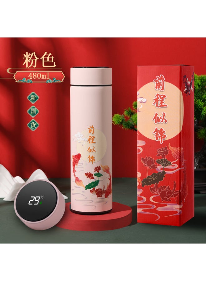 Strict Selection Of New Guofeng 304 Stainless Steel Intelligent Temperature Display Thermos Cup Business Gift Cup Office Straight Cup