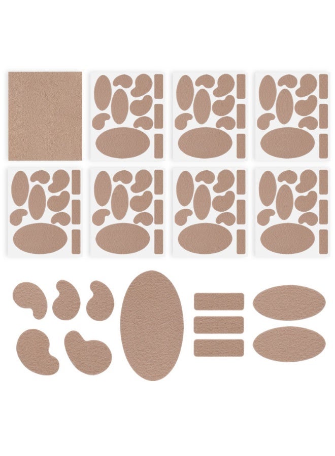 Moleskin Strips with Adhesive Blister Prevention Pads Mole Skin Tape Stickers for Feet Heel Shoes Padding,12 Sheets of 11 Shapes - Image 1