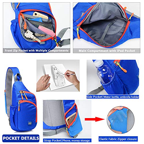 Peicees Small Sling Backpack Waterproof Unisex Shoulder Bag Chest Crossbody Daypack - Image 4