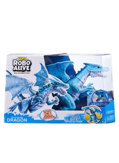 ROBO ALIVE ZURU ROBO ALIVE ROBOTIC-SERIES1 Fire Breathing Roaring Dragon (BLUE) for Ages 3+  - Image 1
