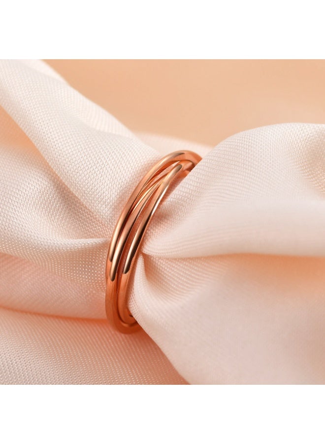 Stainless Steel 3-Ring Interlocking Band Ring for Men and Women, Minimalist Triple Stackable Couple Ring - Image 3