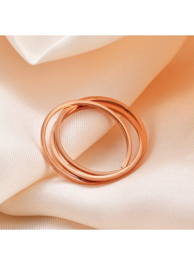 Stainless Steel 3-Ring Interlocking Band Ring for Men and Women, Minimalist Triple Stackable Couple Ring - Image 2