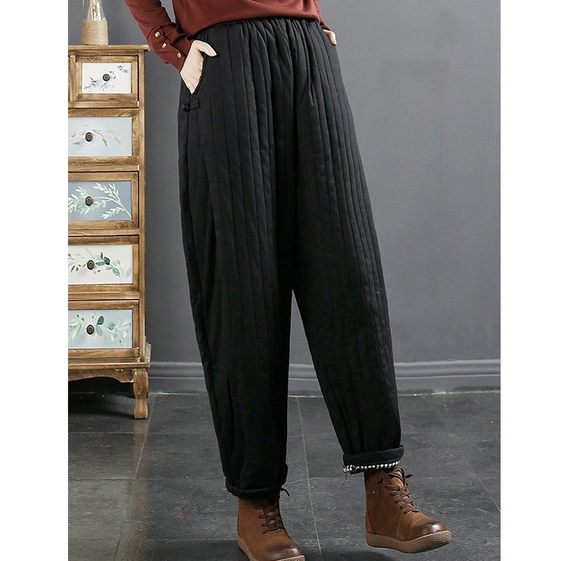 Thick Casual Pants Plus Size Loose Black no Pilling no fading 882# 