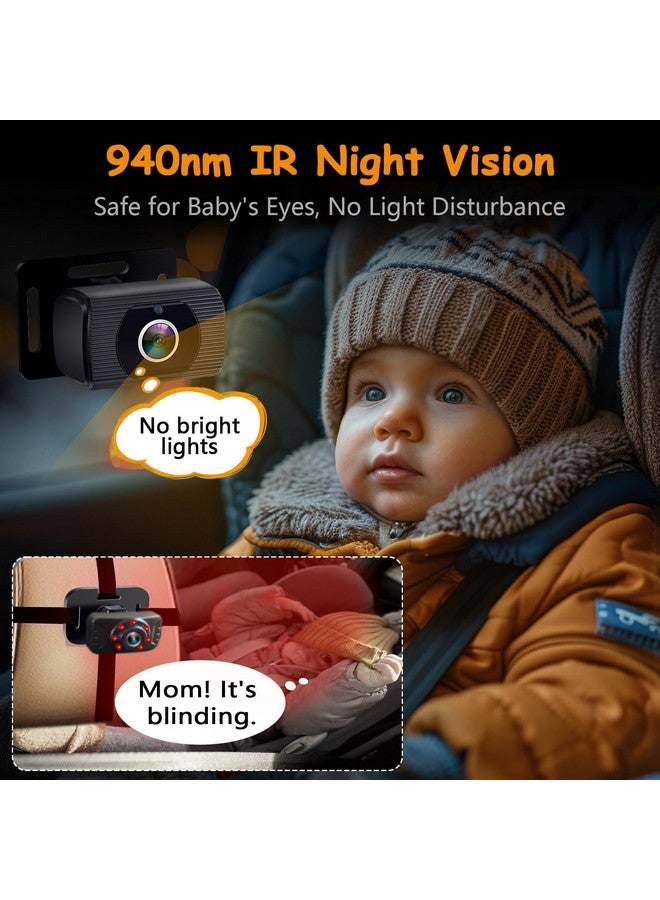 Yakry 2-Kids Baby Car Camera for Seat: 6.9 Inch Ultrawide Display with Two Cameras Rear Facing - USB Powered Backseat Camera HD 1080P Easy to Install - Image 4