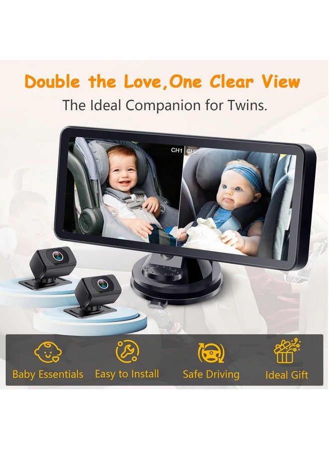 Yakry 2-Kids Baby Car Camera for Seat: 6.9 Inch Ultrawide Display with Two Cameras Rear Facing - USB Powered Backseat Camera HD 1080P Easy to Install - Image 2