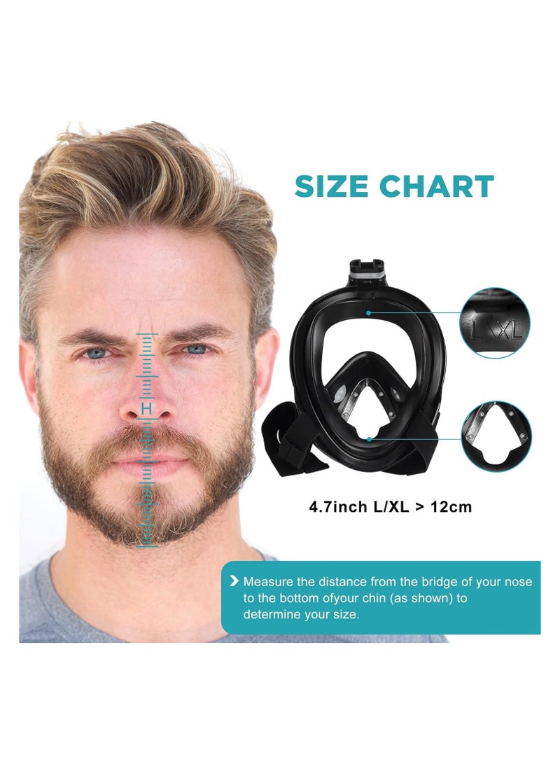Full Face Snorkel Mask for Adults Teen, with Detachable Camera Mount, Safe Breathing, Anti Leak, Panoramic 180°View, Anti-Fog Anti-Leak Snorkling Set for Man and Women - Image 2