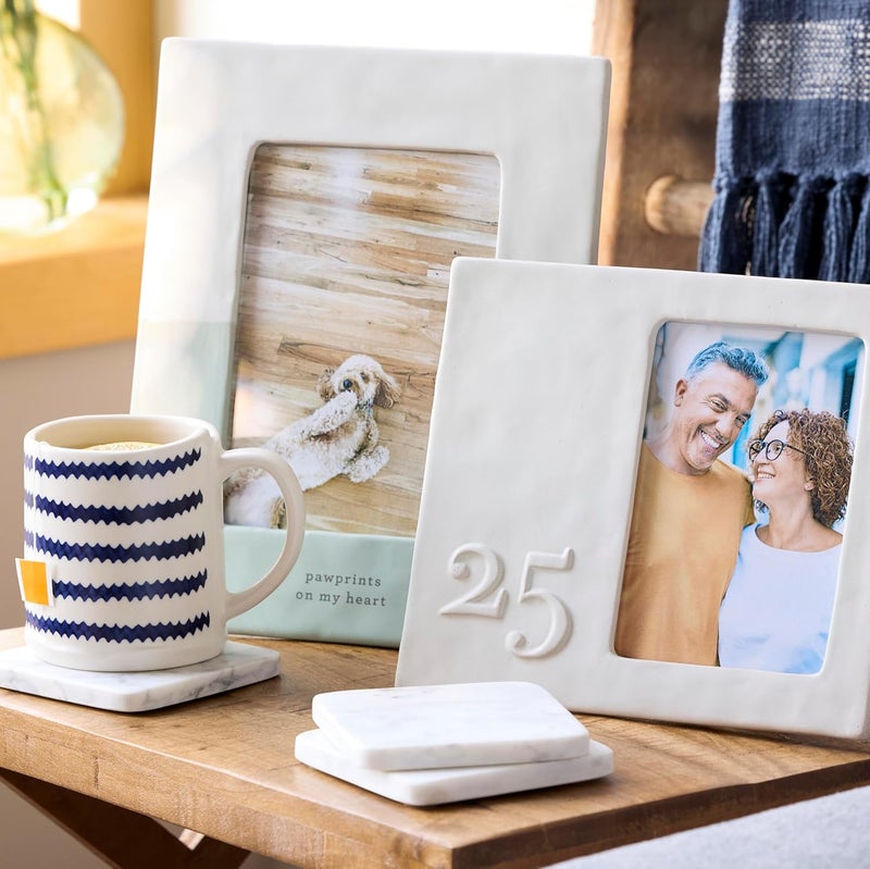 DEMDACO Coffee Cup Mug For Your Favorite Morning Brew 14 Ounce Ceramic Stoneware Blue Zig Zag Stripe - Image 2