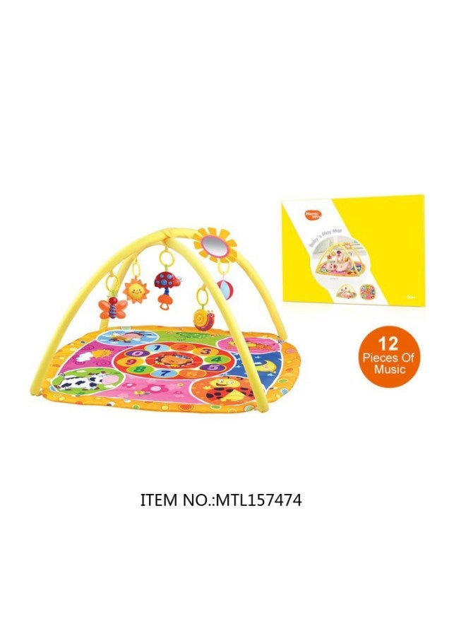 Baby Play Blanket With Music Foldable Early Learning Educational Toys Portable Crawling Mat Infant Fitness Rack - Image 3