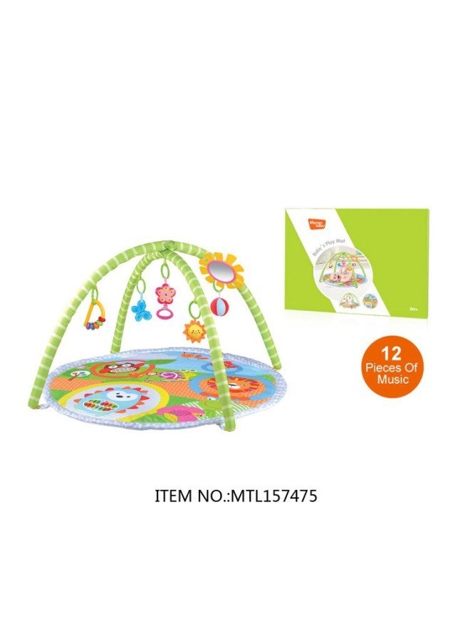 Baby Play Blanket With Music Foldable Early Learning Educational Toys Portable Crawling Mat Infant Fitness Rack - Image 1