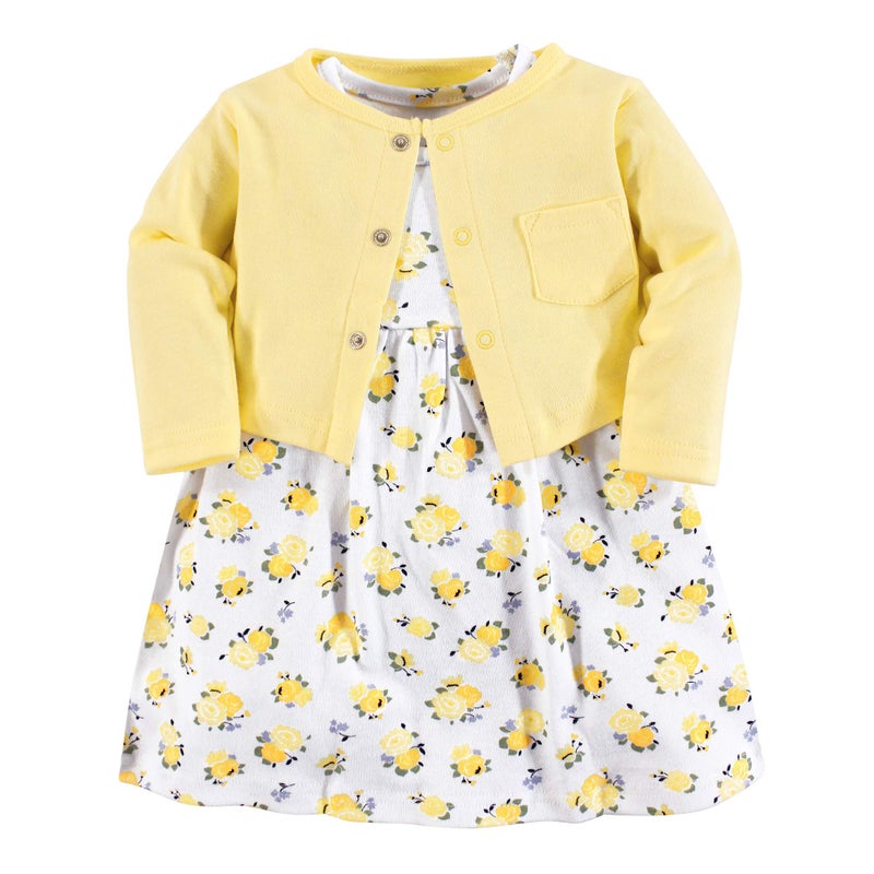 Luvable Friends Luvable Friends baby girls and Cardigan Casual Dress Yellow Floral 1824 Months US 