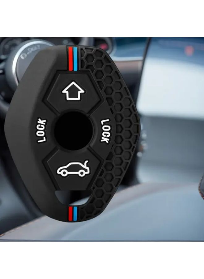 Black Silicone Remote Key Case Cover for BMW 3 5 7 Series X5 X3 Z4 Models - Image 1