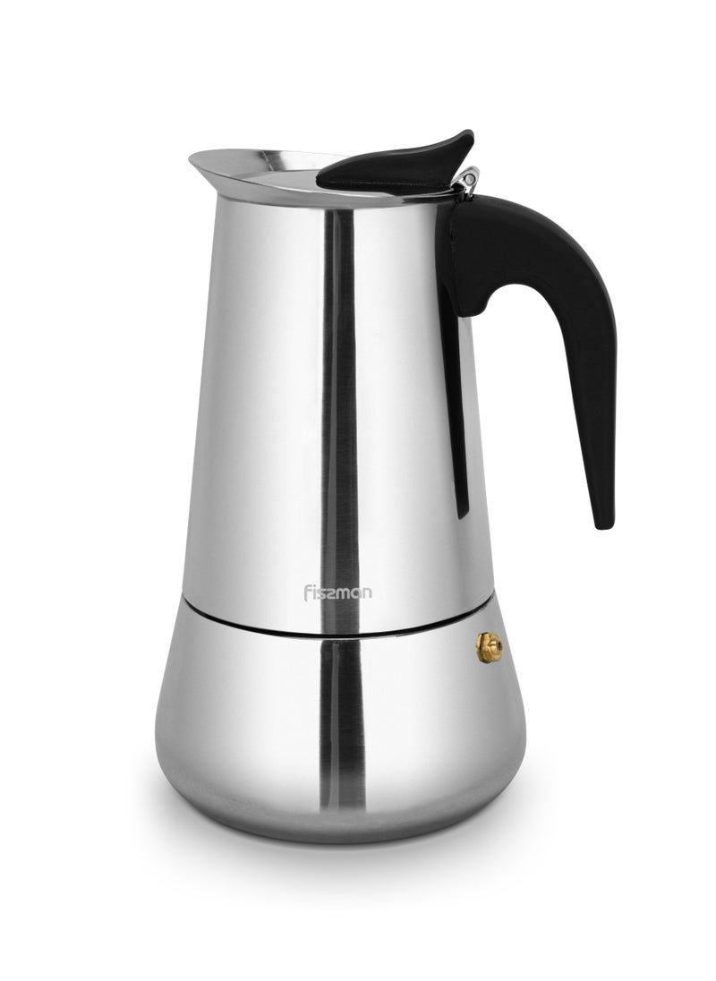 Fissman Coffee Maker, Moka Pot 450mL,  Espresso Maker Stovetop for 9-Cups, Stainless Steel Moka Stovetop Espresso Maker, Induction Bottom Compatible for all Cooktops  - Image 1