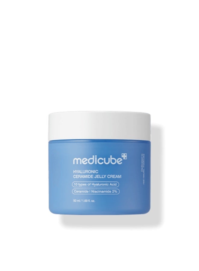 Medicube Hyaluronic Ceramide Jelly Cream 50ml, Lightweight Hydrating Face Moisturizer with Hyaluronic Acid & Ceramides for Plump Youthful Skin, Strengthens Skin Barrier & Locks in Moisture - Image 1