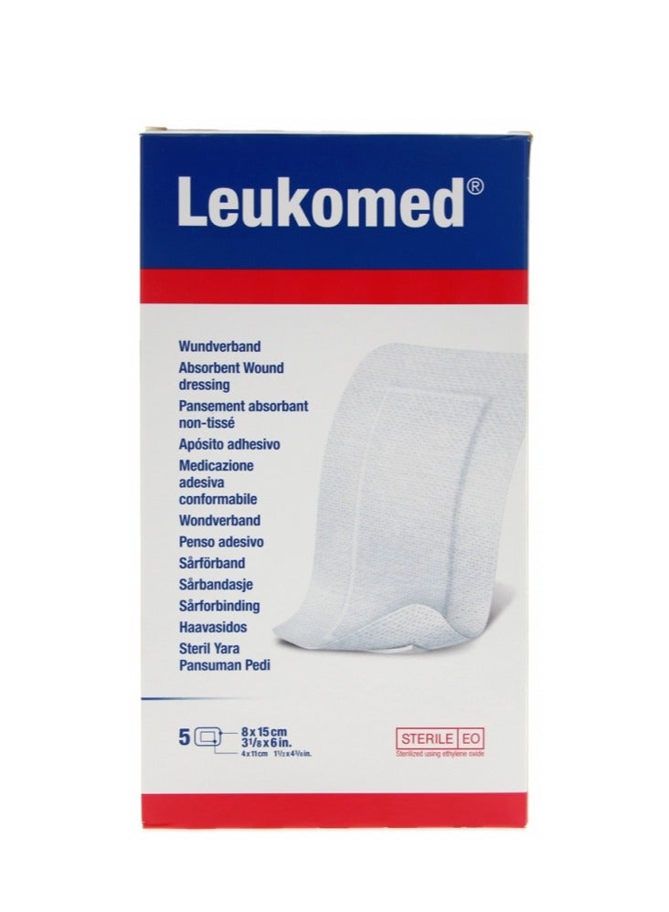 BSN Medical BSN Medical Leukomed Non-Woven Sterile Adhesive Wound Dressing with Pad, 8 cm x 15 cm Size