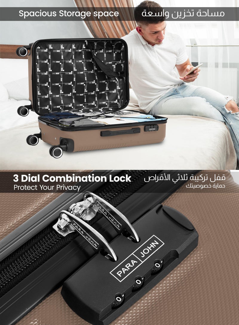 PARAJOHN Large Size Lightweigh ABS Hardside Spinner Luggage Trolley -28 Inch | Carrying 30KG 4-Wheel Hardshell Suitcase-Champagne - Image 4