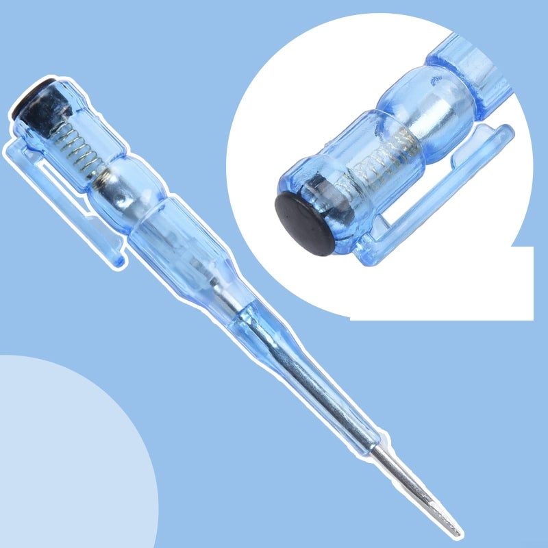 Voltage Tester Pen with Self Check AC DC Detection Live Neutral Wire Identification IP56 Waterproof 45 Steel Flat Screwdriver Tip - Image 5