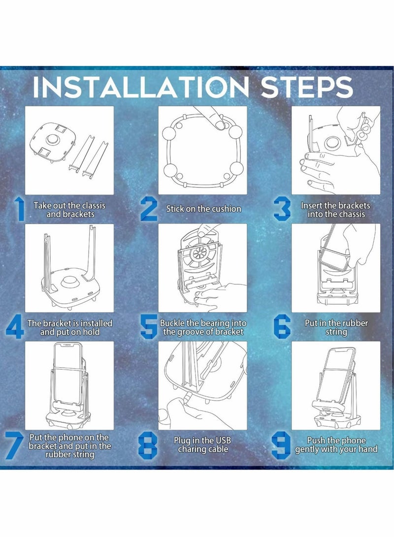 Captaintech Phone Swing Step Counter, Auto Swinger, Pedometer Accessory for Pokemon Go Phone (USB Cable, Supports 2 Phones, Charging Silent Accelerated Version) (Black) - Image 5