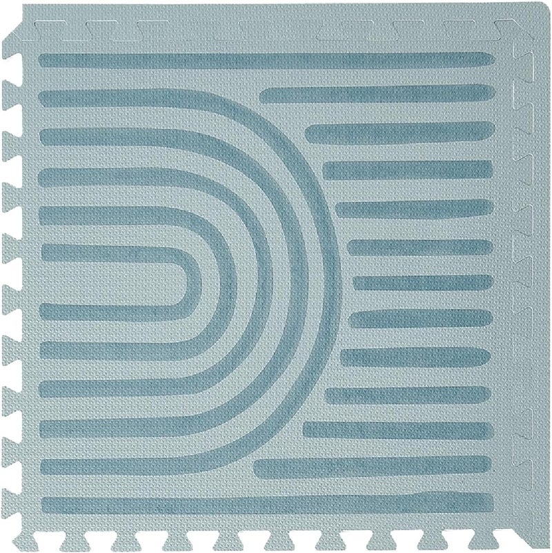 toddlekind Baby Puzzle Mats, 6 Piece Set Including Rim, Non-Toxic Foam Mats for Tummy Time and Crawling, 60 × 60 cm Each Piece, Total Area: 120 x 180 cm, Linear Mineral - Image 1