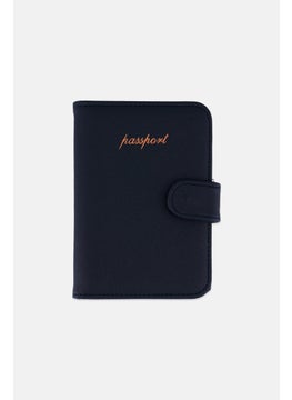 Women Brand Logo Passport Case 21 L x 16 H x 1 W cm, Navy