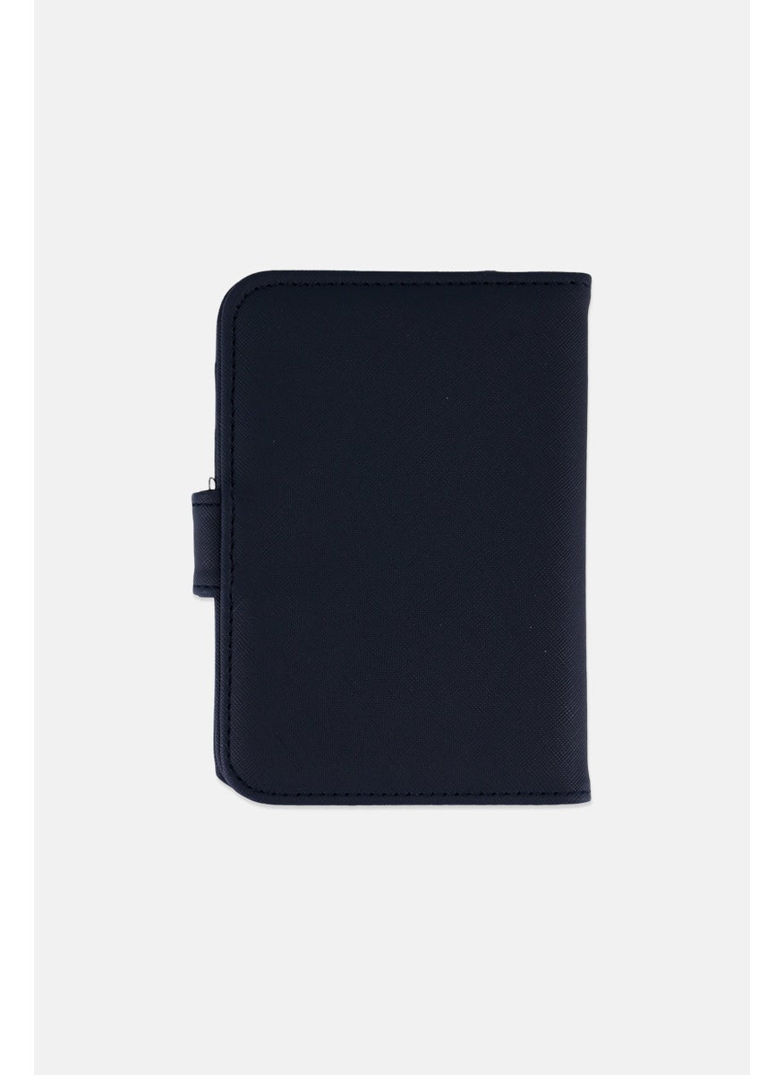 Miamica - Women Brand Logo Passport Case 21 L x 16 H x 1 W cm, Navy - Image 1
