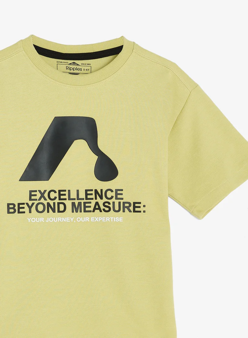 Ripples  Boys Drop Shoulder T-shirt & Shorts Set for Kids | Best Price UAE