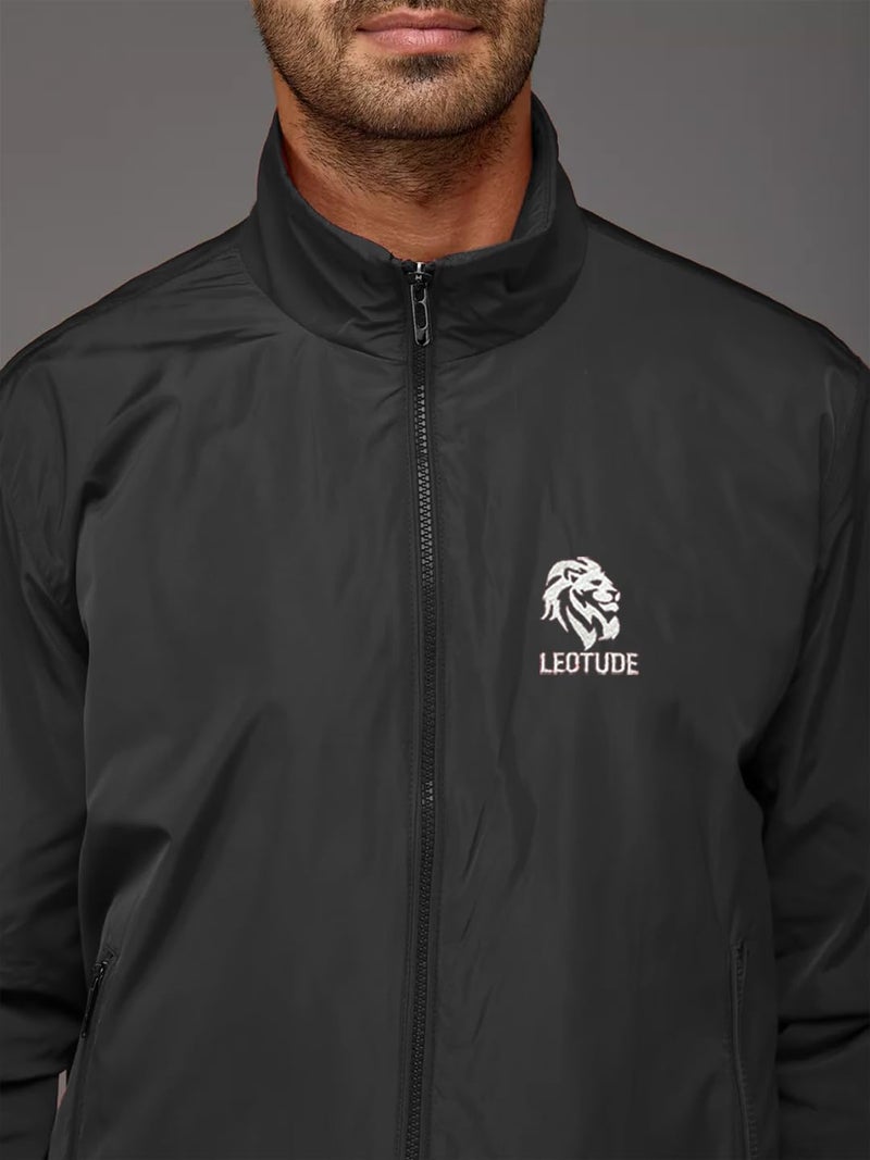 LEOTUDE Full Sleeve Windcheater Polyester Jacket For Mens (JKT-15JACKET_P_Black_XL) - Image 4