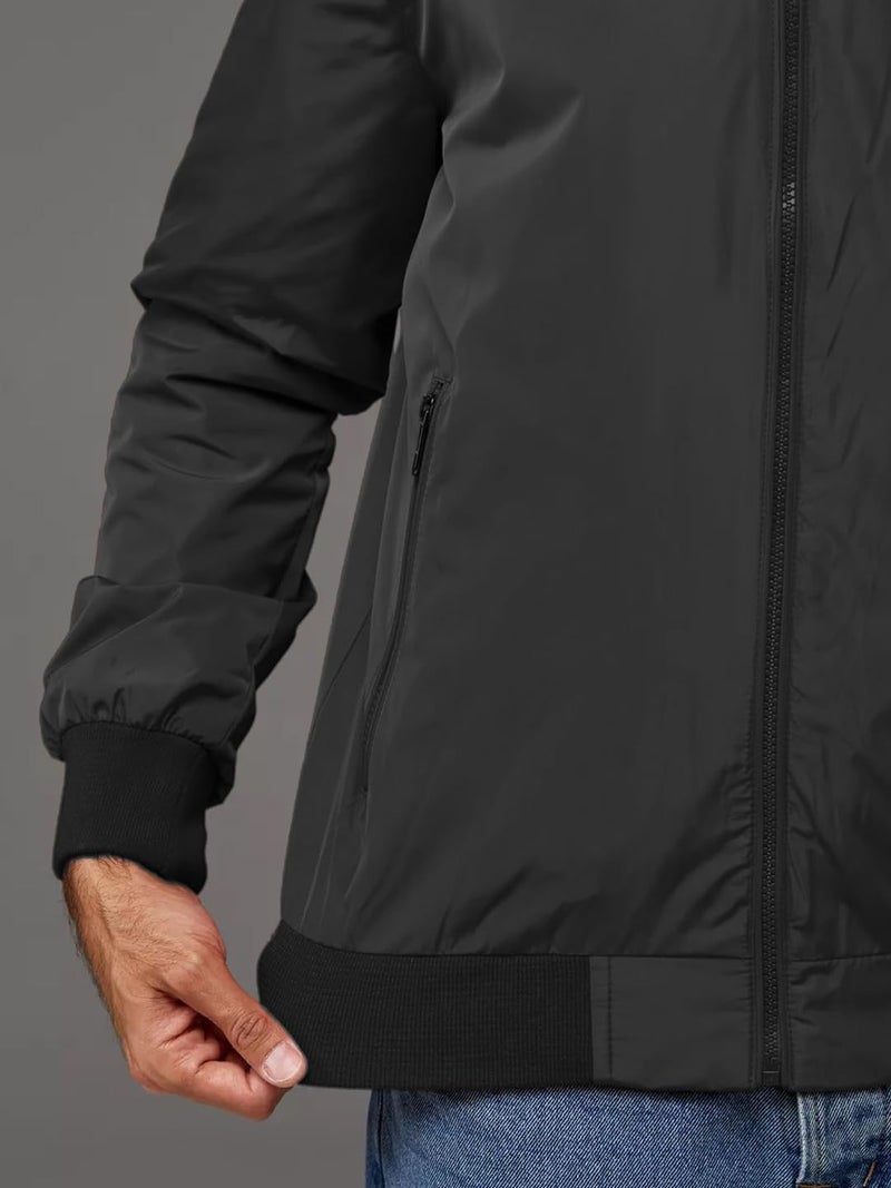 LEOTUDE Full Sleeve Windcheater Polyester Jacket For Mens (JKT-15JACKET_P_Black_XL) - Image 5