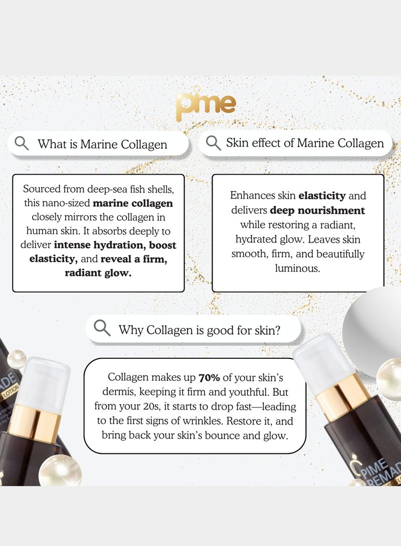 pime K-Beauty Marine Collagen Face Lotion 100ml x2 – Hydrolyzed Marine Collagen & Hyaluronic Acid, Firming, Deep Hydration & Anti-Aging Facial Moisturizer - Image 2