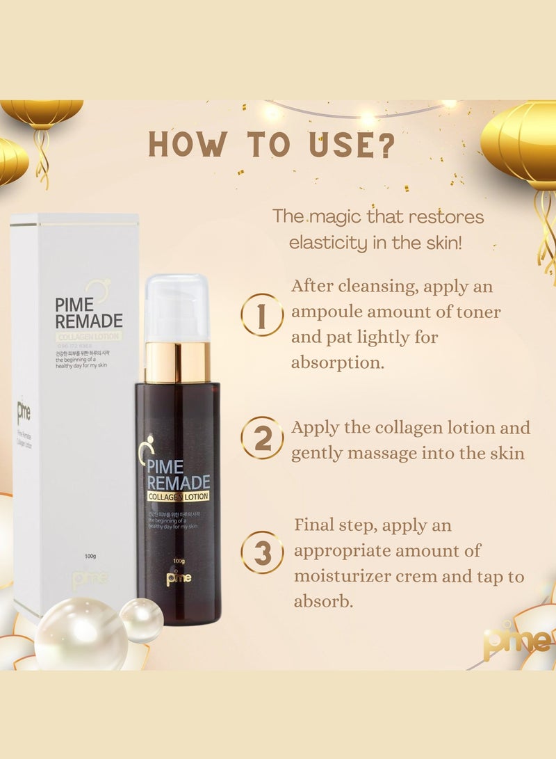 pime K-Beauty Marine Collagen Face Lotion 100ml x2 – Hydrolyzed Marine Collagen & Hyaluronic Acid, Firming, Deep Hydration & Anti-Aging Facial Moisturizer - Image 5