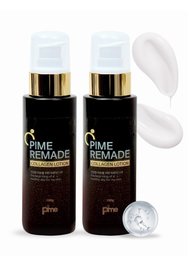 pime K-Beauty Marine Collagen Face Lotion 100ml x2 – Hydrolyzed Marine Collagen & Hyaluronic Acid, Firming, Deep Hydration & Anti-Aging Facial Moisturizer - Image 1