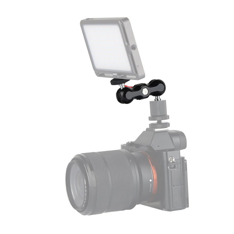 رأس كرة متعدد الوظائف رأس كرة مزدوج صغير مقاس مع مسمار 1/4 لمنظار كاميرا DSLR ومصباح LED ومصباح يدوي - Image 5