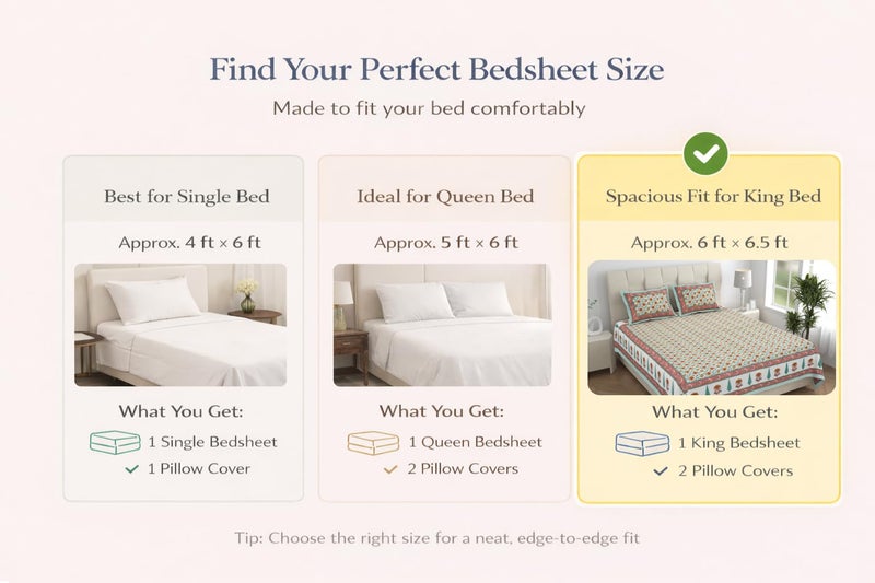 ElanorHomes 240 TC Cotton Double King Size Bedsheet | Ultra-Soft & Skin-Safe | Breathable Summer Comfort | 93x108 inches with 2 Pillow Covers (Saffron Fern) - Image 4