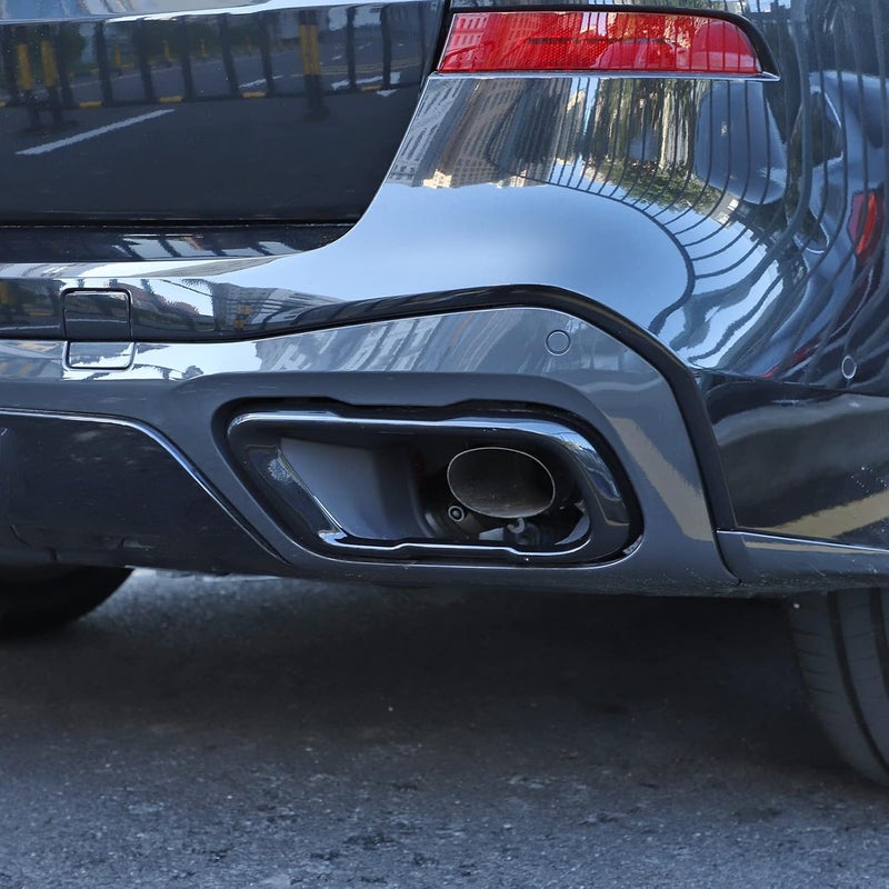 LLKUANG Stainless Steel Tail Muffler Exhaust Pipe Cover for BMW X5 G05, X6 G06, X7 G07 (2019-2021) - Black - Image 5
