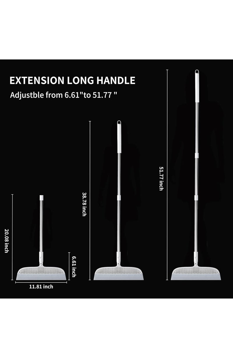 ممسحة أرضيات سيليكون لإزالة شعر الحيوانات الأليفة – بمقبض طويل حتى 129 سم - Image 4