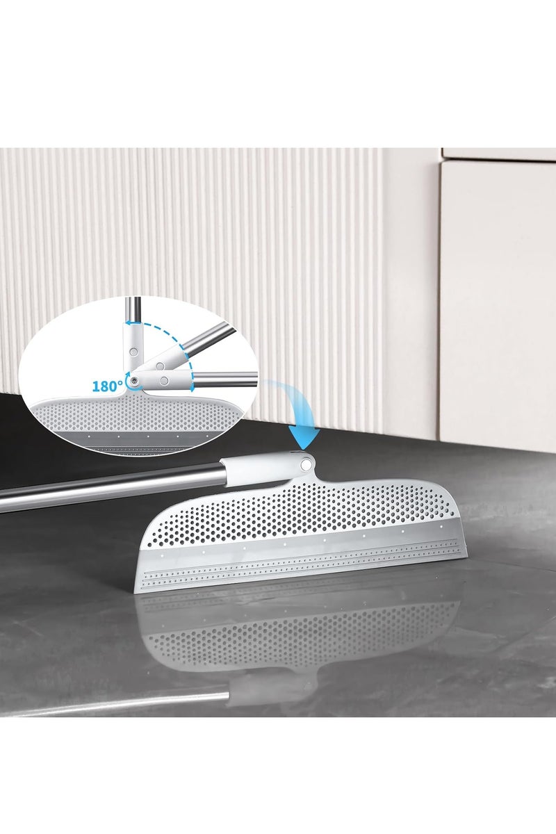 ممسحة أرضيات سيليكون لإزالة شعر الحيوانات الأليفة – بمقبض طويل حتى 129 سم - Image 2