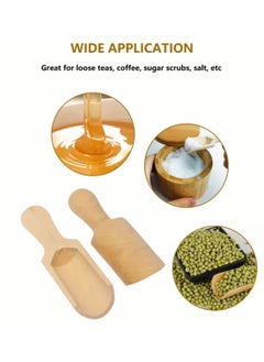 Just Quality 20pcs, Natural Wooden Scoop and Spoon Set for Flour, Bath Salt, Sugar, Coffee, and More - 7.3cm x 2.4cm  - Image 2