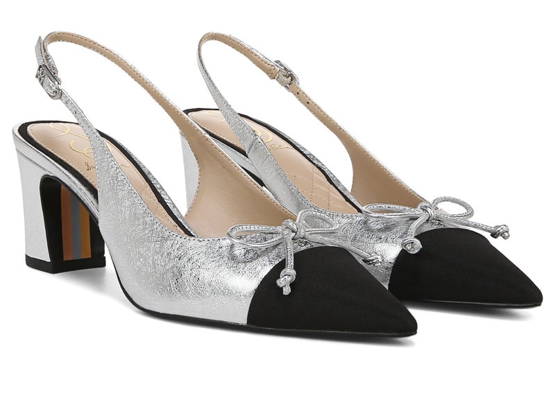 Sam Edelman حذاء سام إيدلمان النسائي ويلت 7 متوسط فضي/أسود - Image 5