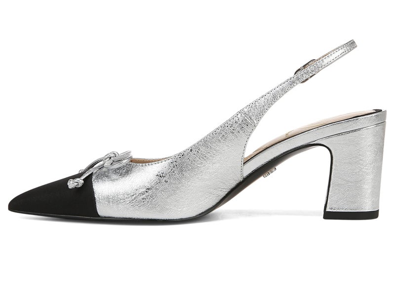 Sam Edelman حذاء سام إيدلمان النسائي ويلت 7 متوسط فضي/أسود - Image 4