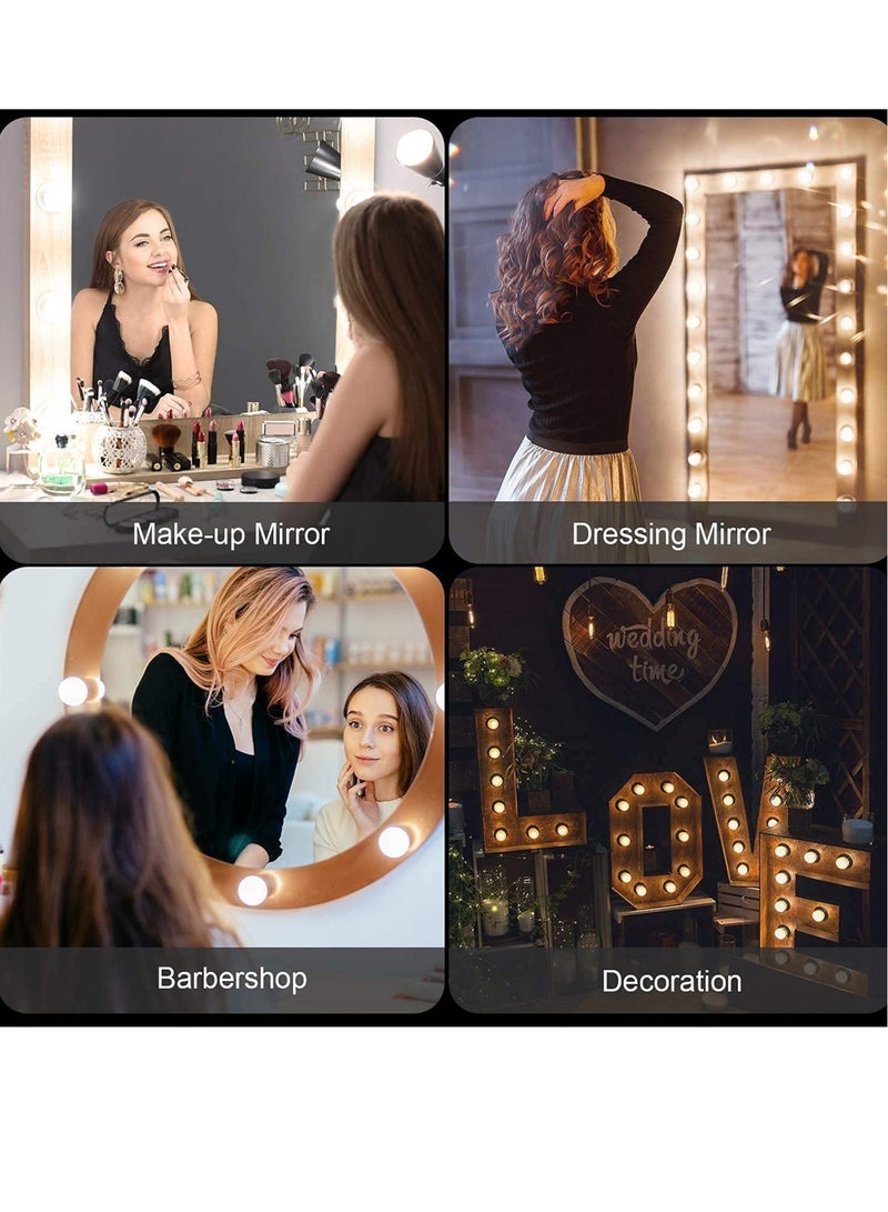 إلترازون Hollywood Style LED Vanity Mirror Lights Kit, 10 Dimmable Bulbs, 3 Color Modes, White LED Makeup Vanity Lights for Mirror, Table, Bathroom - Image 4