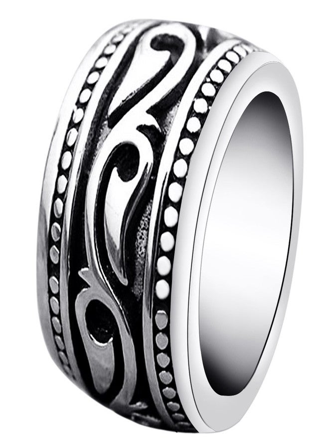 ENHONG Men's Biker Thumb Ring, Celtic Knot Stainless Steel Wide Band, Fashion Motorcycle Jewelry, Large Pinky Signet Ring Size 15 - Image 1
