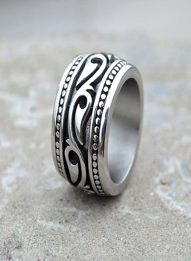 ENHONG Men's Biker Thumb Ring, Celtic Knot Stainless Steel Wide Band, Fashion Motorcycle Jewelry, Large Pinky Signet Ring Size 15 - Image 2