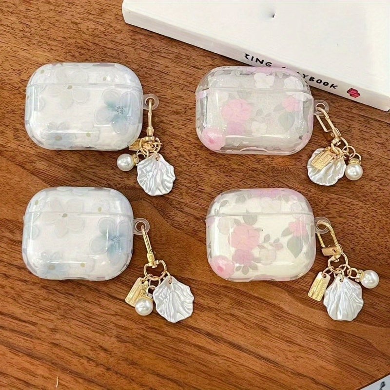 علبة سماعات بزهور وردية بتصميم ساحر مضاد للفقدان مناسب لـ Airpods 2 - Image 1