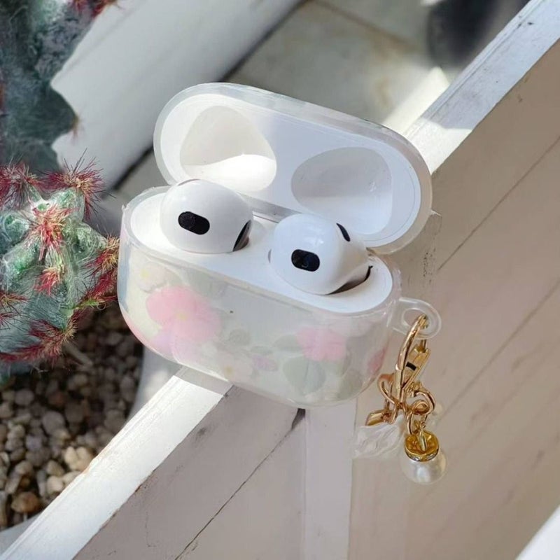علبة سماعات بزهور وردية بتصميم ساحر مضاد للفقدان مناسب لـ Airpods 2 - Image 4