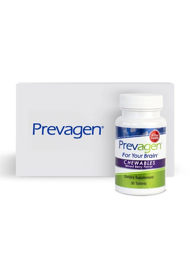 Prevagen Regular Strength 10mg, 30 Chewables|Mixed Berry-1 Pack|with Apoaequorin & Vitamin D with Attractive and Stackable Prevagen Storage Box - Image 1