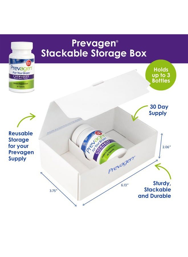 Prevagen Regular Strength 10mg, 30 Chewables|Mixed Berry-1 Pack|with Apoaequorin & Vitamin D with Attractive and Stackable Prevagen Storage Box - Image 2